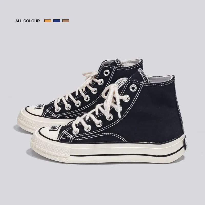 Popular Summer High Top White Canvas Shoes