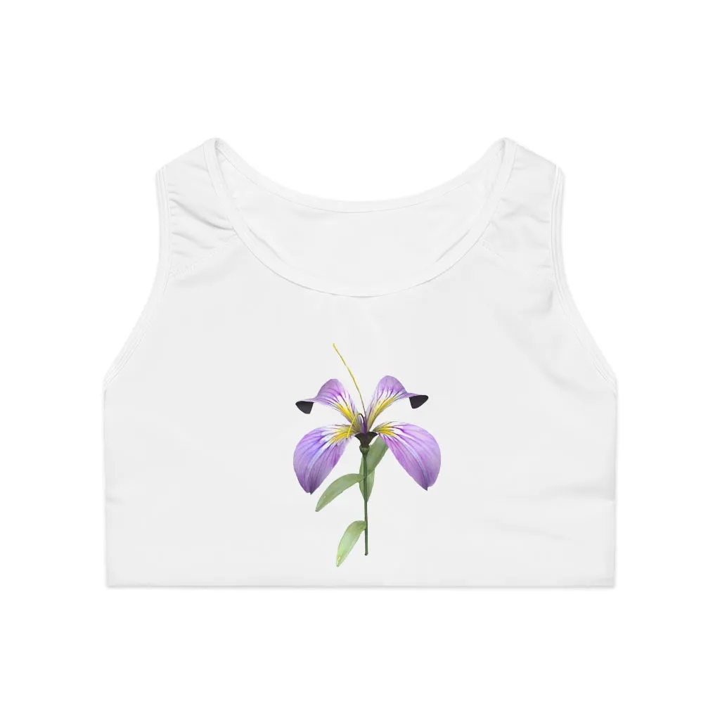 Purple Flower Sports Bra (AOP)