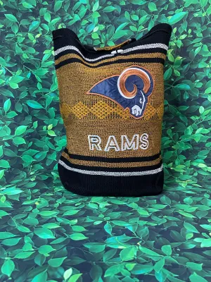 Rams Embroidered Drawstring Backpack