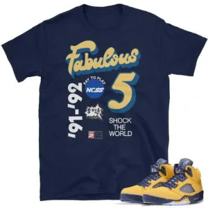 Retro 5 Fab Five Michigan Pride sneaker shirt