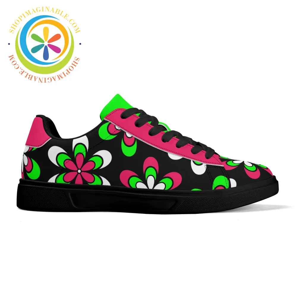 Retro Funky Floral Unisex Skateboard Shoes