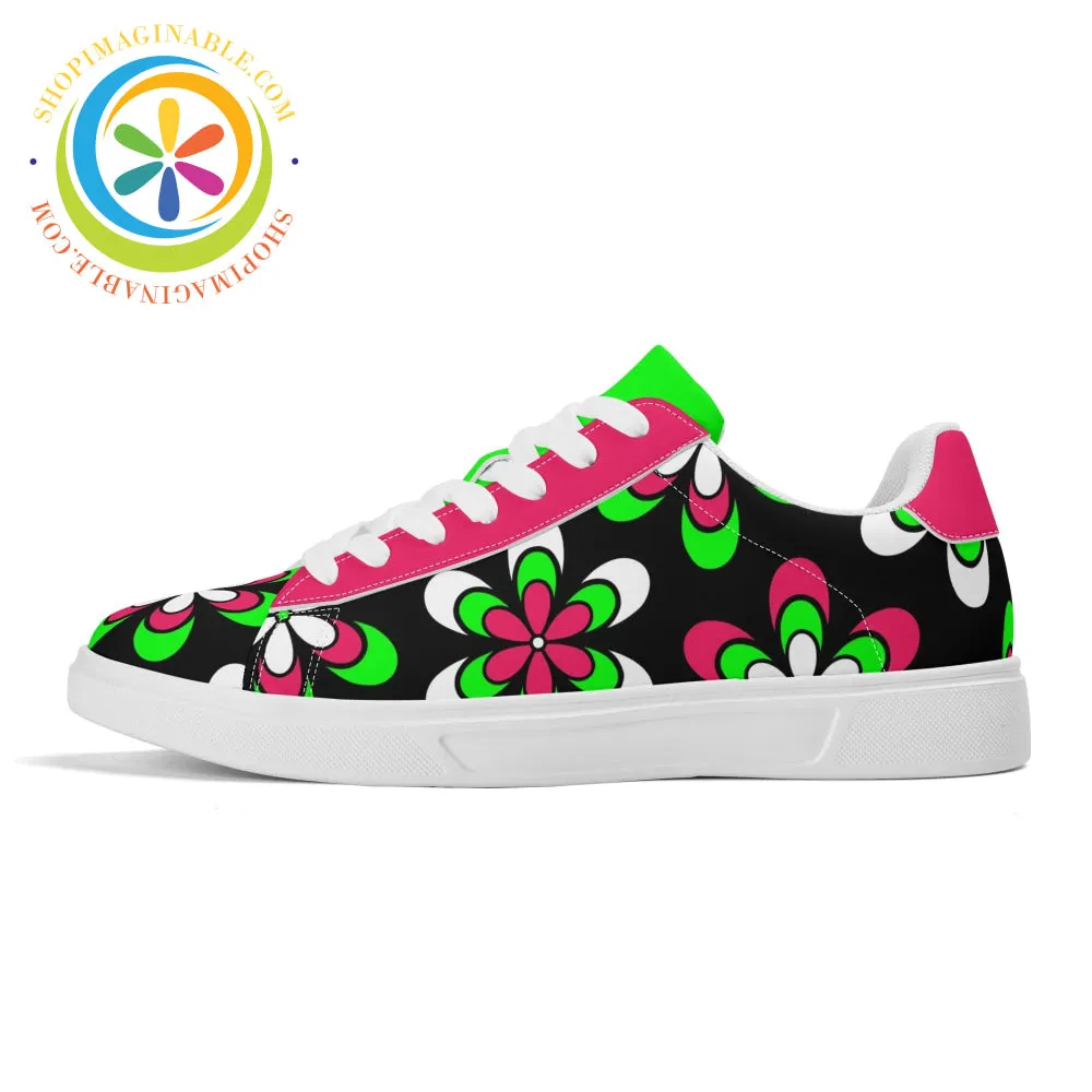 Retro Funky Floral Unisex Skateboard Shoes