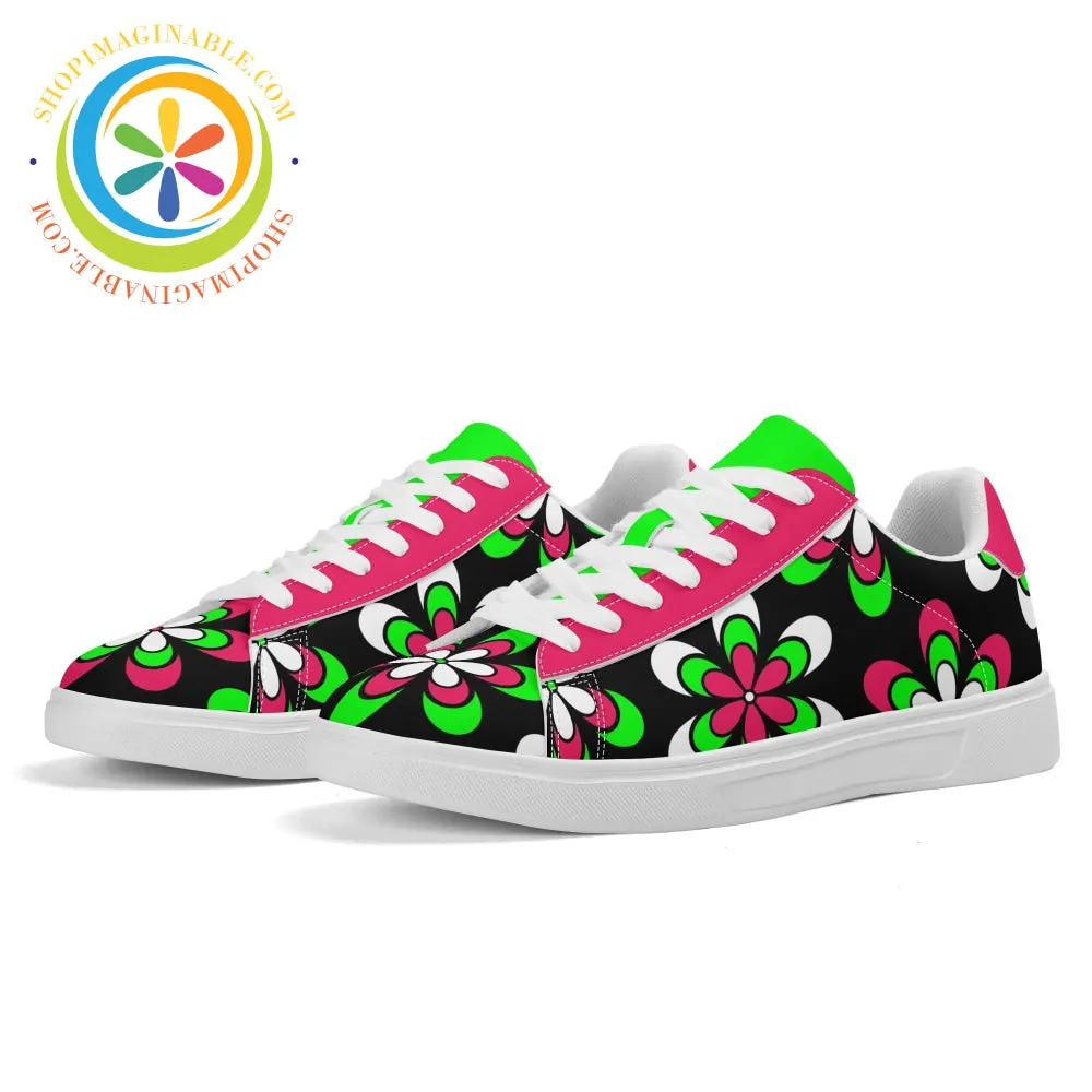 Retro Funky Floral Unisex Skateboard Shoes