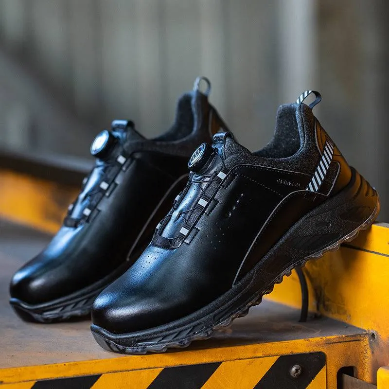 Rotating Button Lace-up Free Safety Shoes