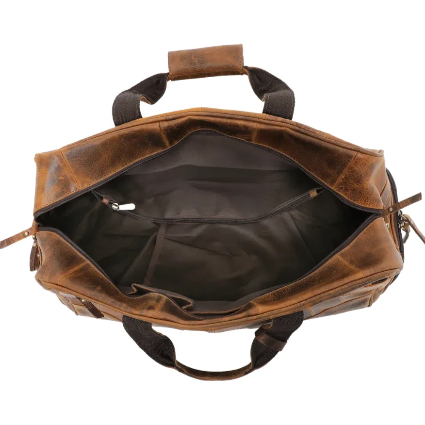 RusticTown John Leather Travel Duffle Bag