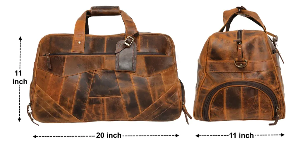 RusticTown John Leather Travel Duffle Bag