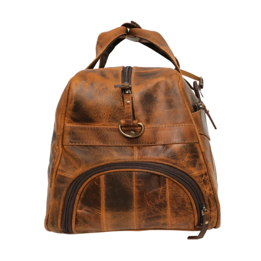 RusticTown John Leather Travel Duffle Bag