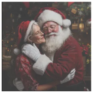 Santa and Mrs. Claus Art Print: A Heartwarming Farewell