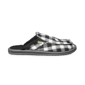 Sanuk You Got My Back Plaid Chill Grey Slides - Men's