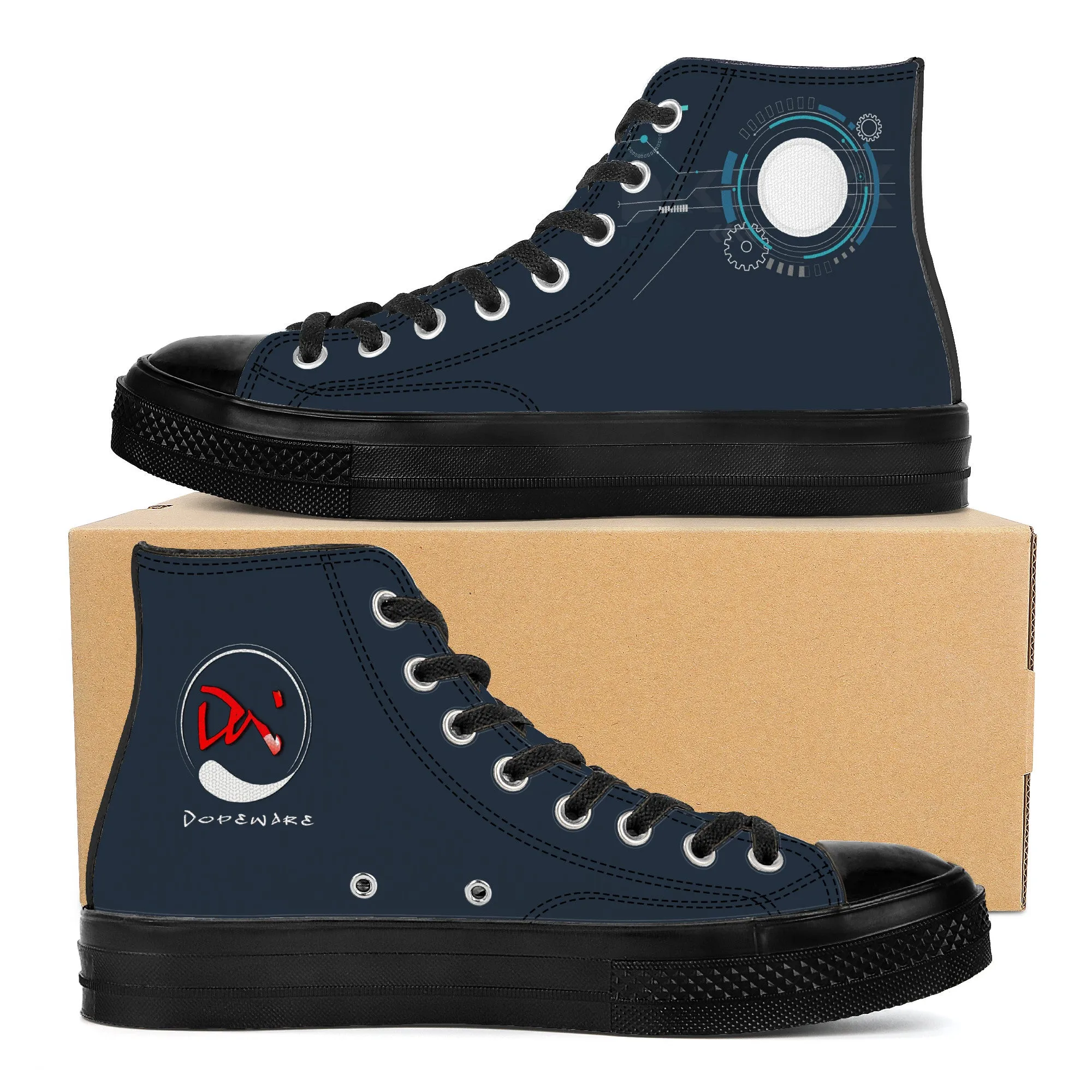 SF_D71 High Top Canvas Shoes - Black