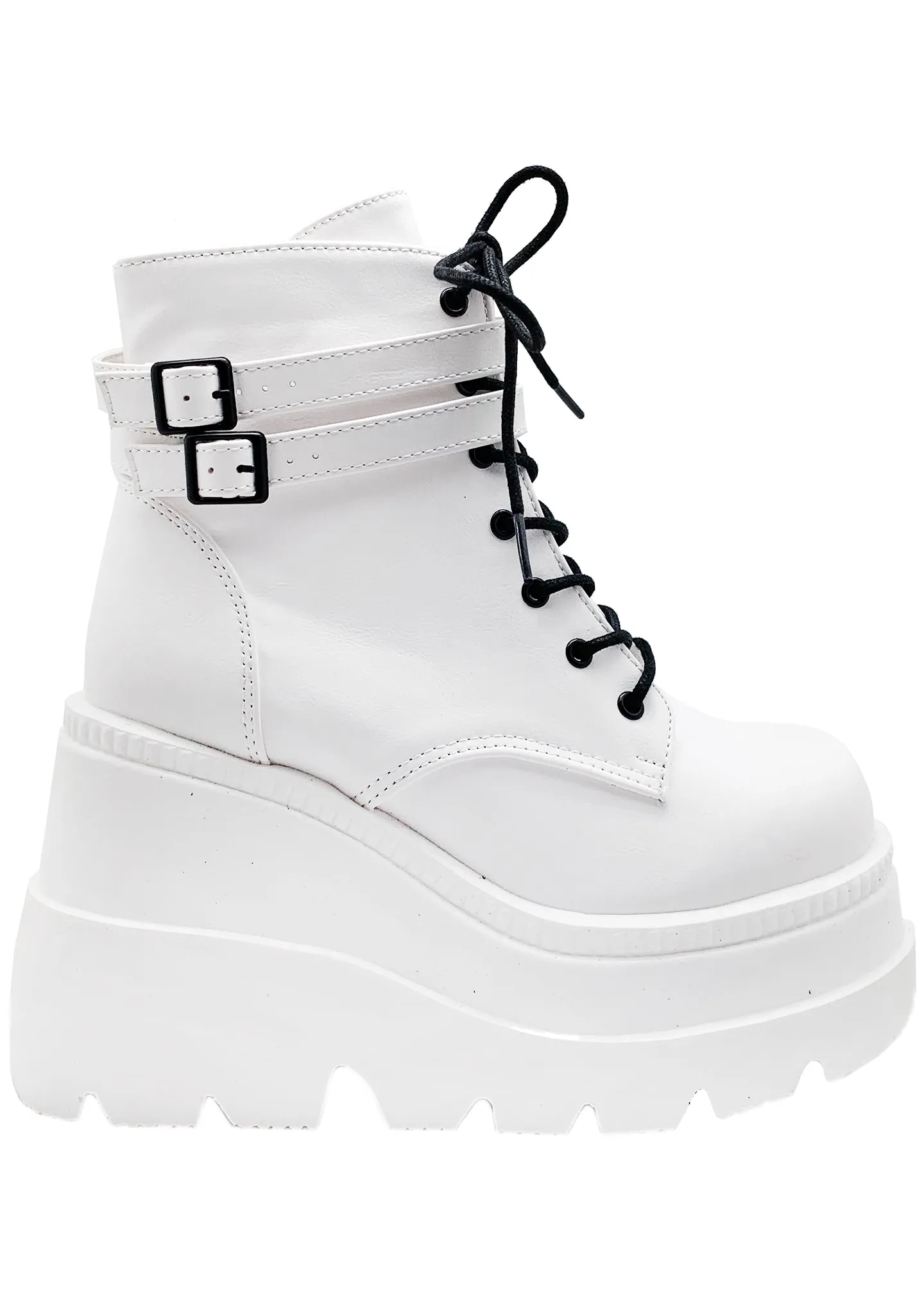 SHAKER 52 White Platform Boots