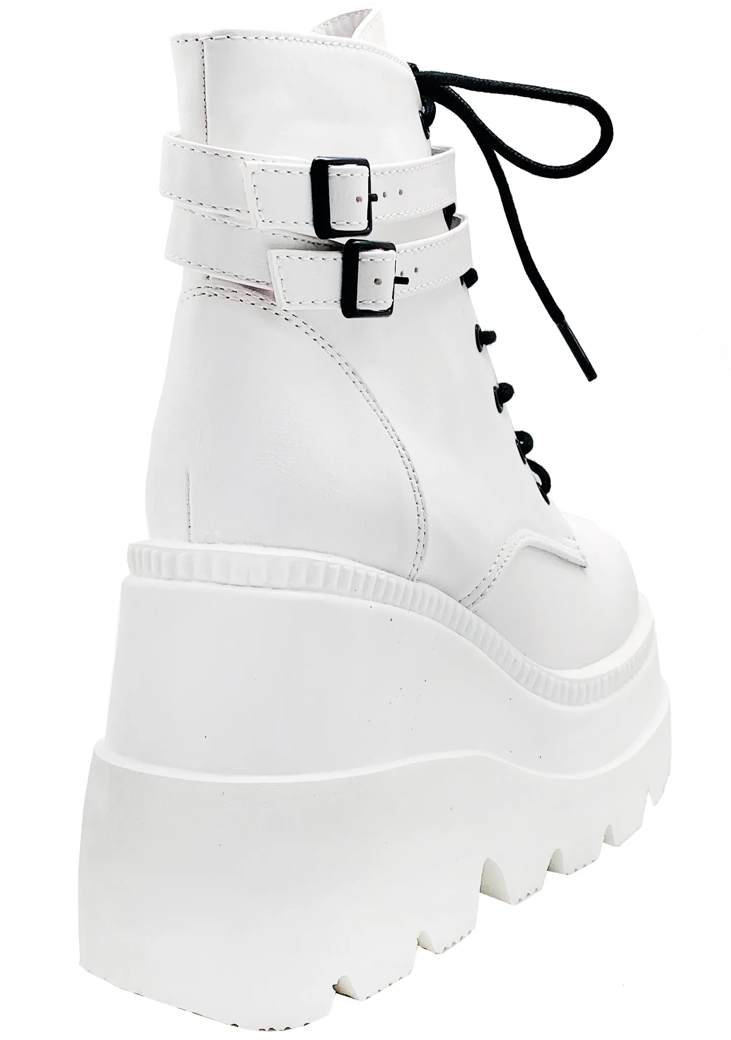 SHAKER 52 White Platform Boots