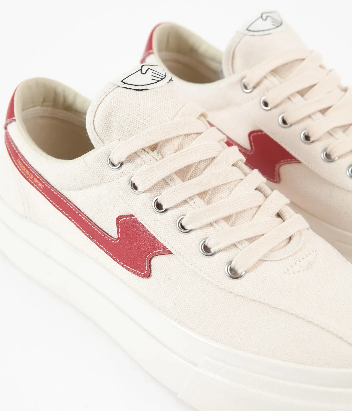 Stepney Workers Club Dellow S-Strike Canvas Shoes - Ecru / Red