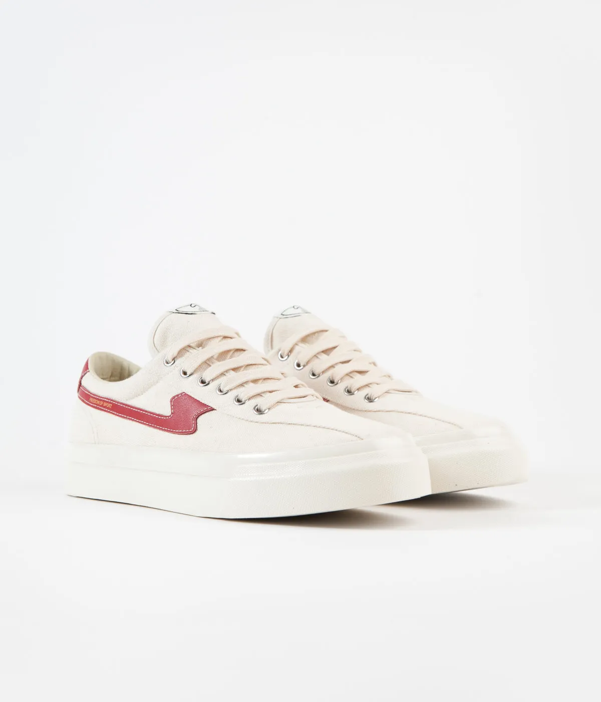 Stepney Workers Club Dellow S-Strike Canvas Shoes - Ecru / Red