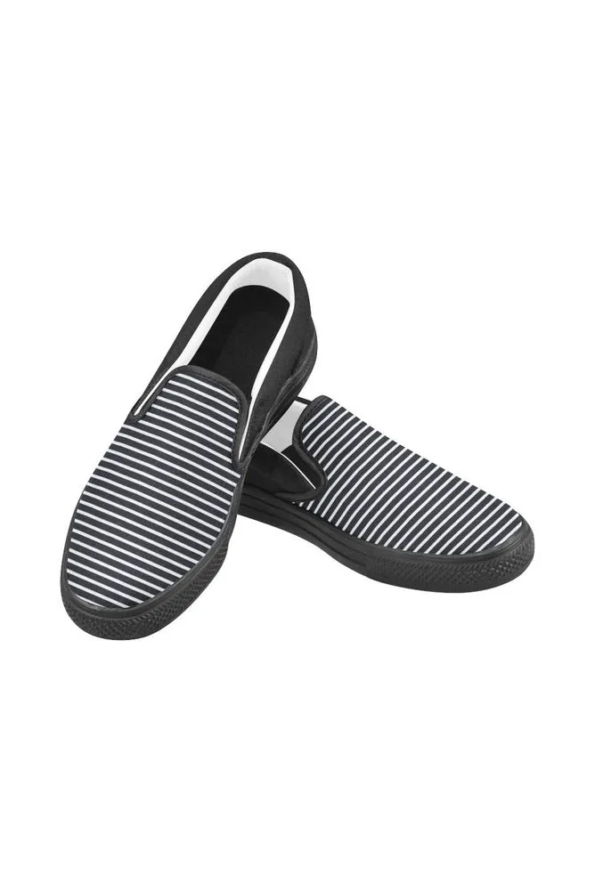 Stripes Men's Slip-on Canvas Shoes (Model 019)