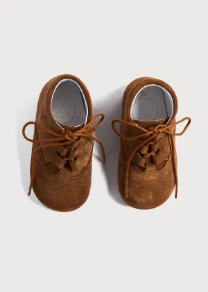 Suede Oxford Baby Booties in Brown (20-24EU)