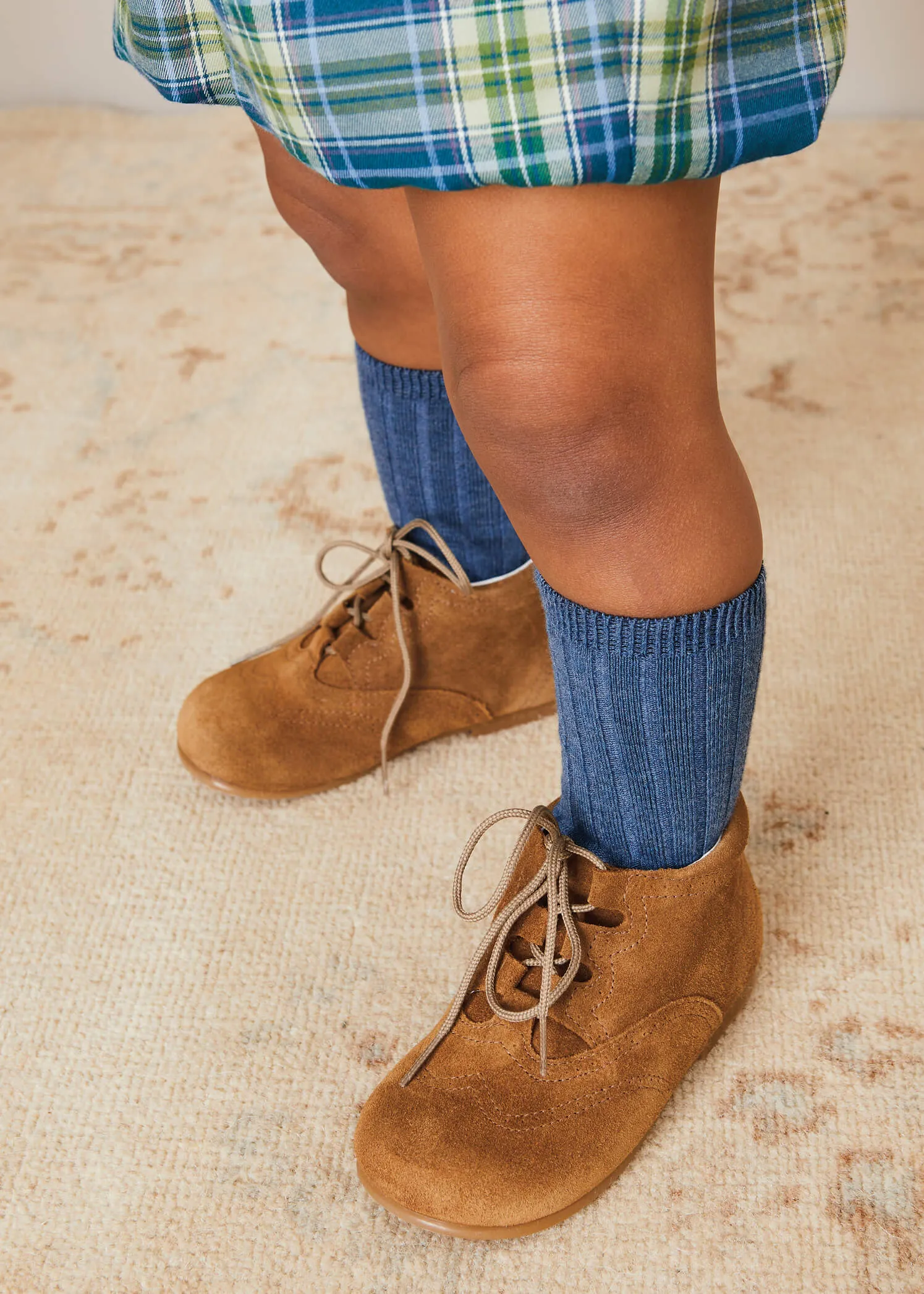 Suede Oxford Baby Booties in Brown (20-24EU)