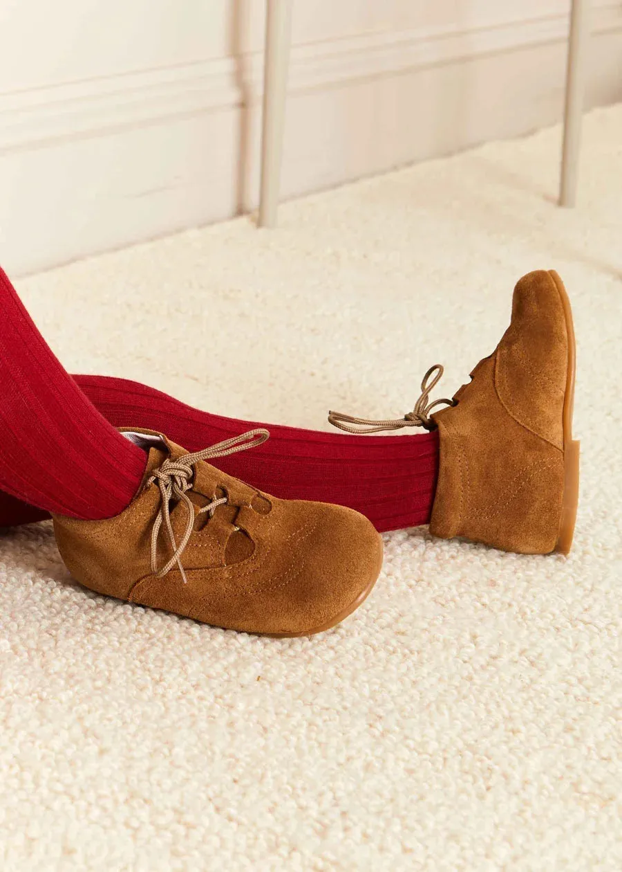 Suede Oxford Baby Booties in Brown (20-24EU)