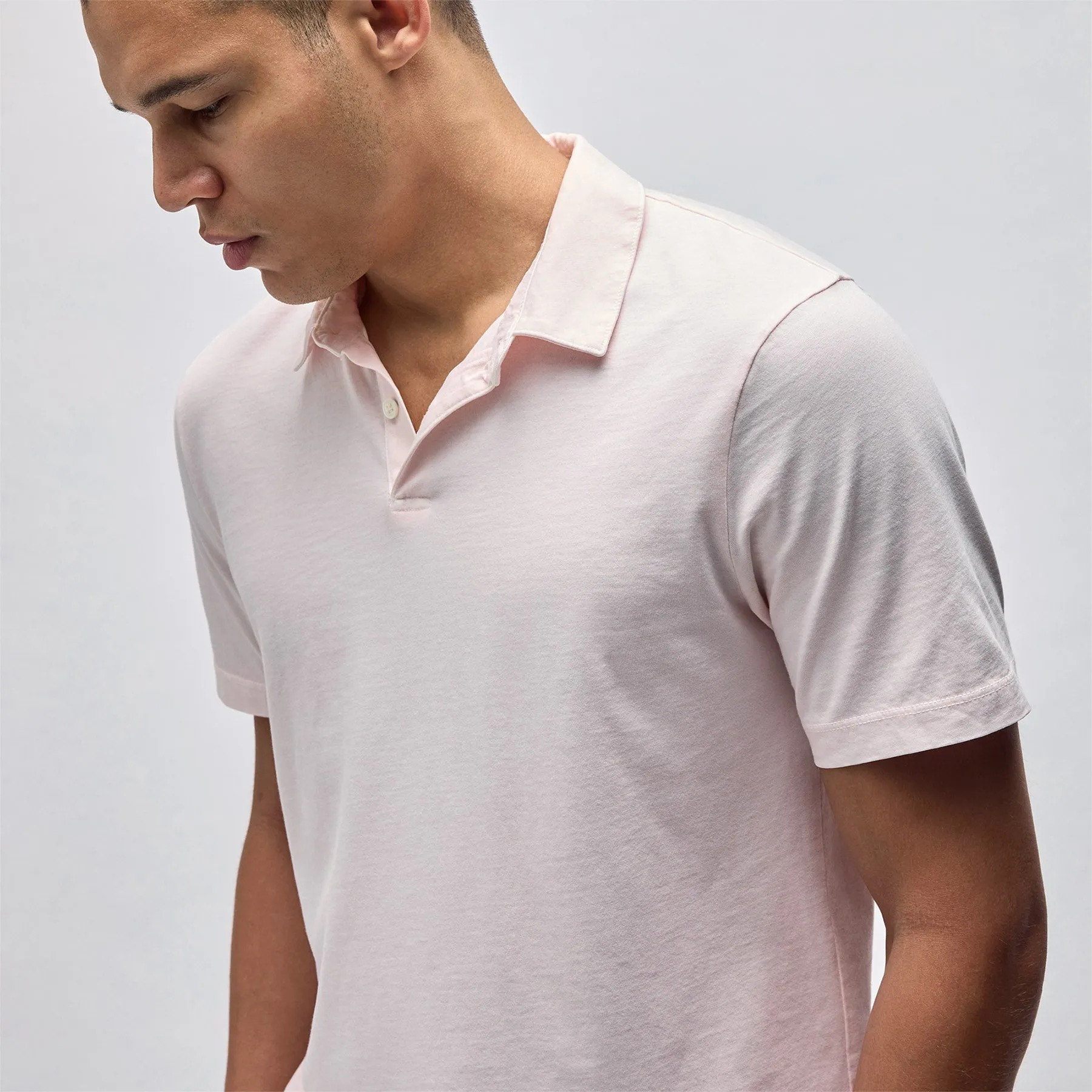 Sueded Jersey Polo - Zephyr Pigment