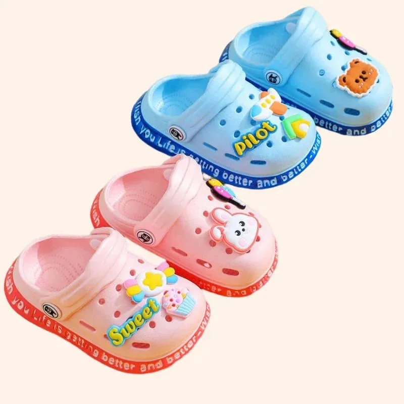 Summer Kids Sandals Hole Children's Shoes Slippers Soft Anti-Skid