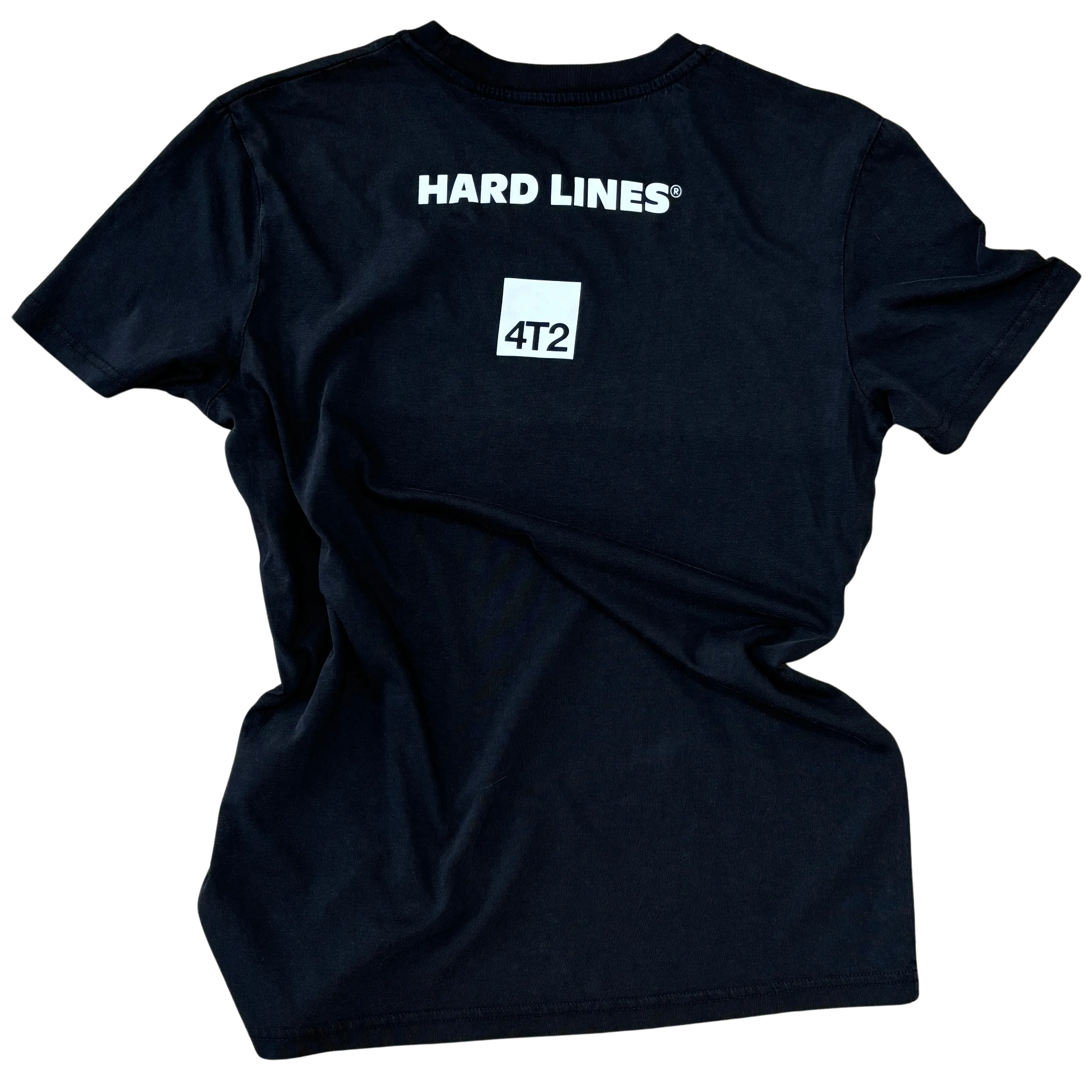 tee hard lines, running is ugly, vintage black.