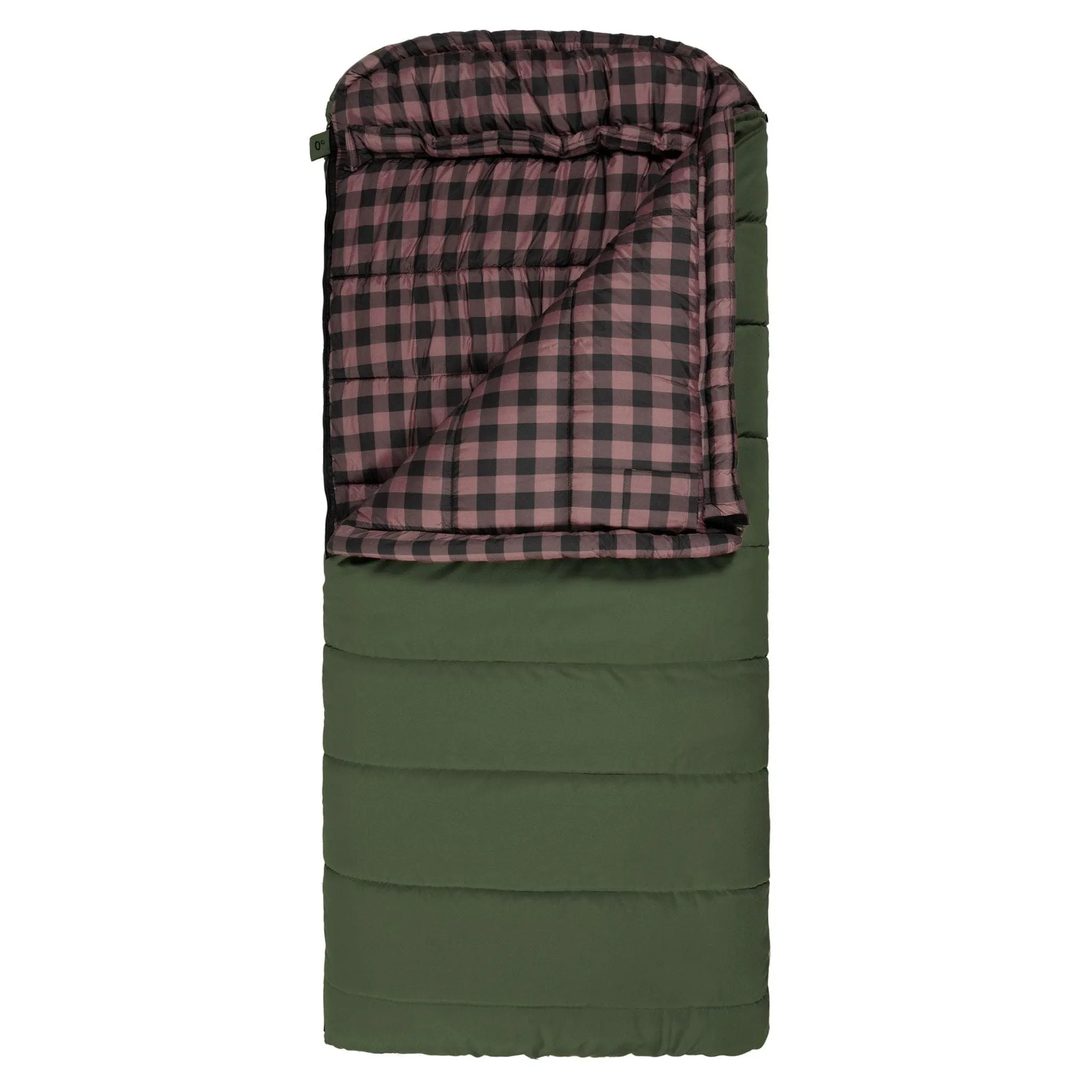 Teton Sports Bridger -18˚c/0˚f Canvas Sleeping Bag in Green and Rose