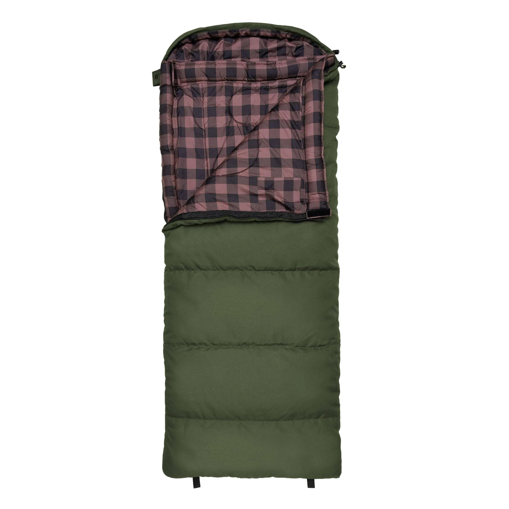 Teton Sports Li'l Bridger -18˚c/0˚f Canvas Sleeping Bag for Kids in Green and Rose