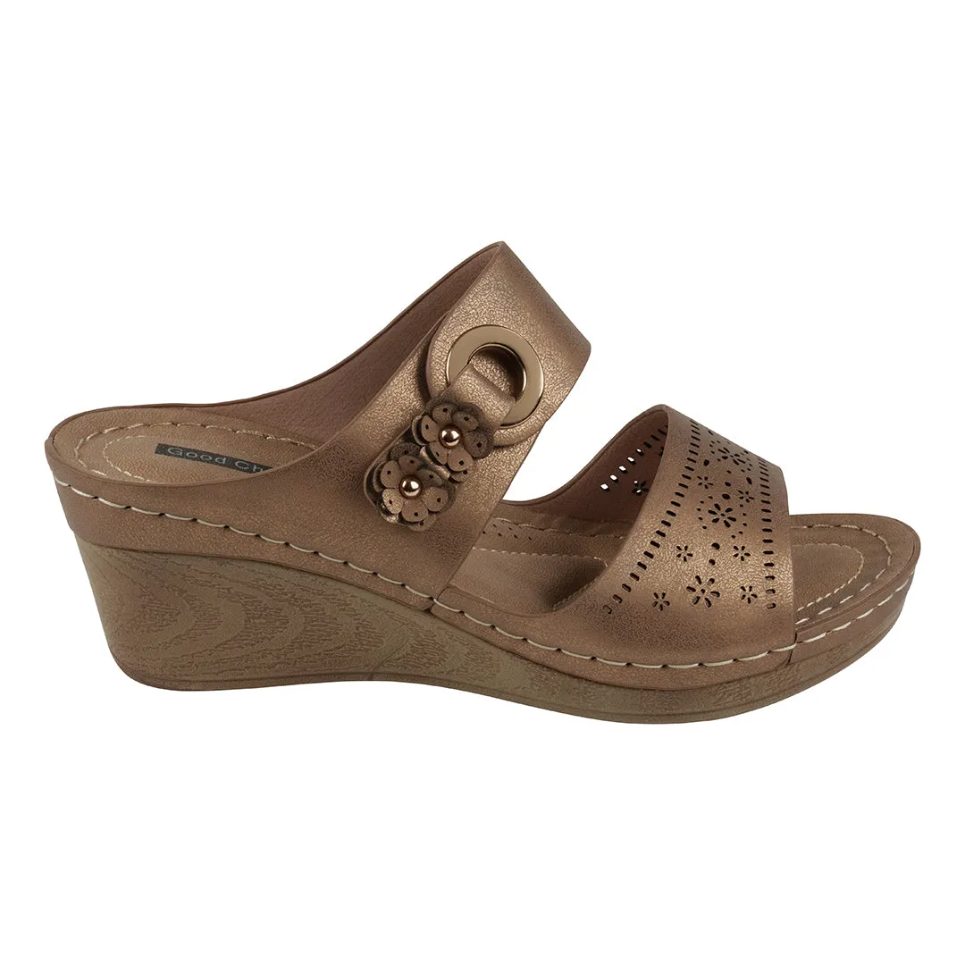 Theresa Bronze Wedge Sandal