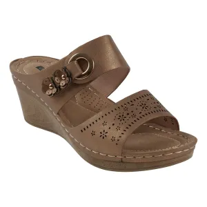 Theresa Bronze Wedge Sandal