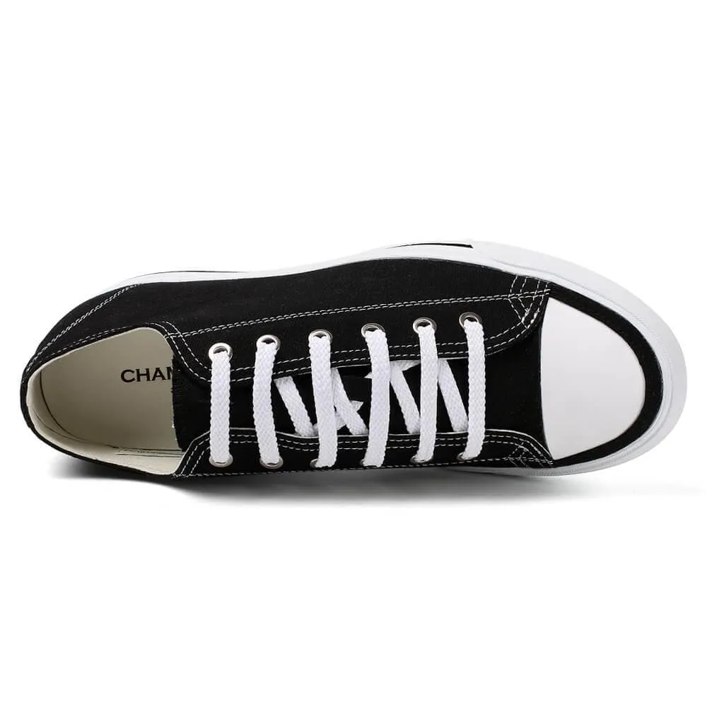 This item only ships to the United States - 6 CM / 2.36 Inches  CMR CHAMARIPA Canvas Elevator Shoes Add Height Shoes for Men