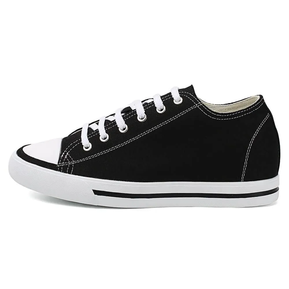 This item only ships to the United States - 6 CM / 2.36 Inches  CMR CHAMARIPA Canvas Elevator Shoes Add Height Shoes for Men