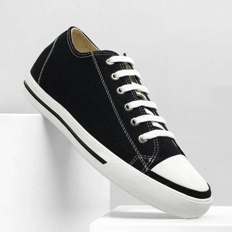 This item only ships to the United States - 6 CM / 2.36 Inches  CMR CHAMARIPA Canvas Elevator Shoes Add Height Shoes for Men