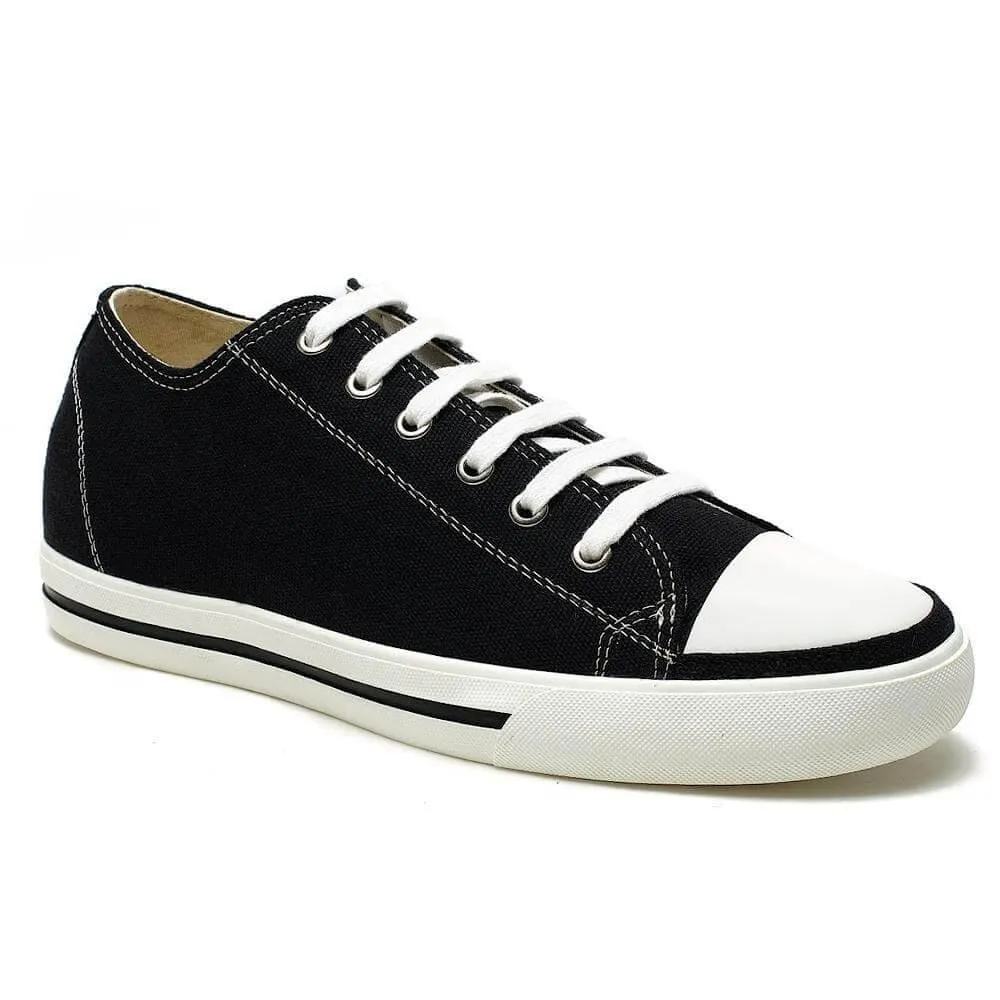 This item only ships to the United States - 6 CM / 2.36 Inches  CMR CHAMARIPA Canvas Elevator Shoes Add Height Shoes for Men