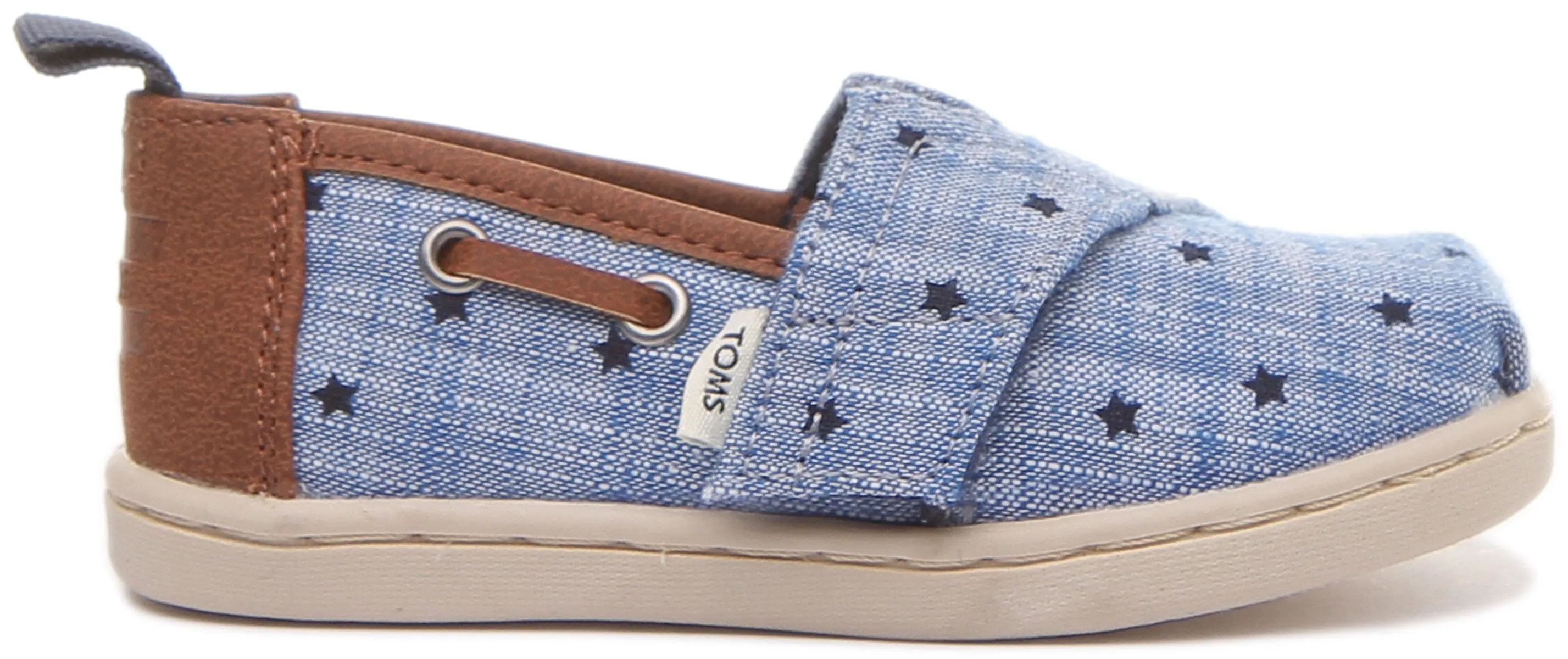 Toms Alpargata in Navy Stars Print For Infants