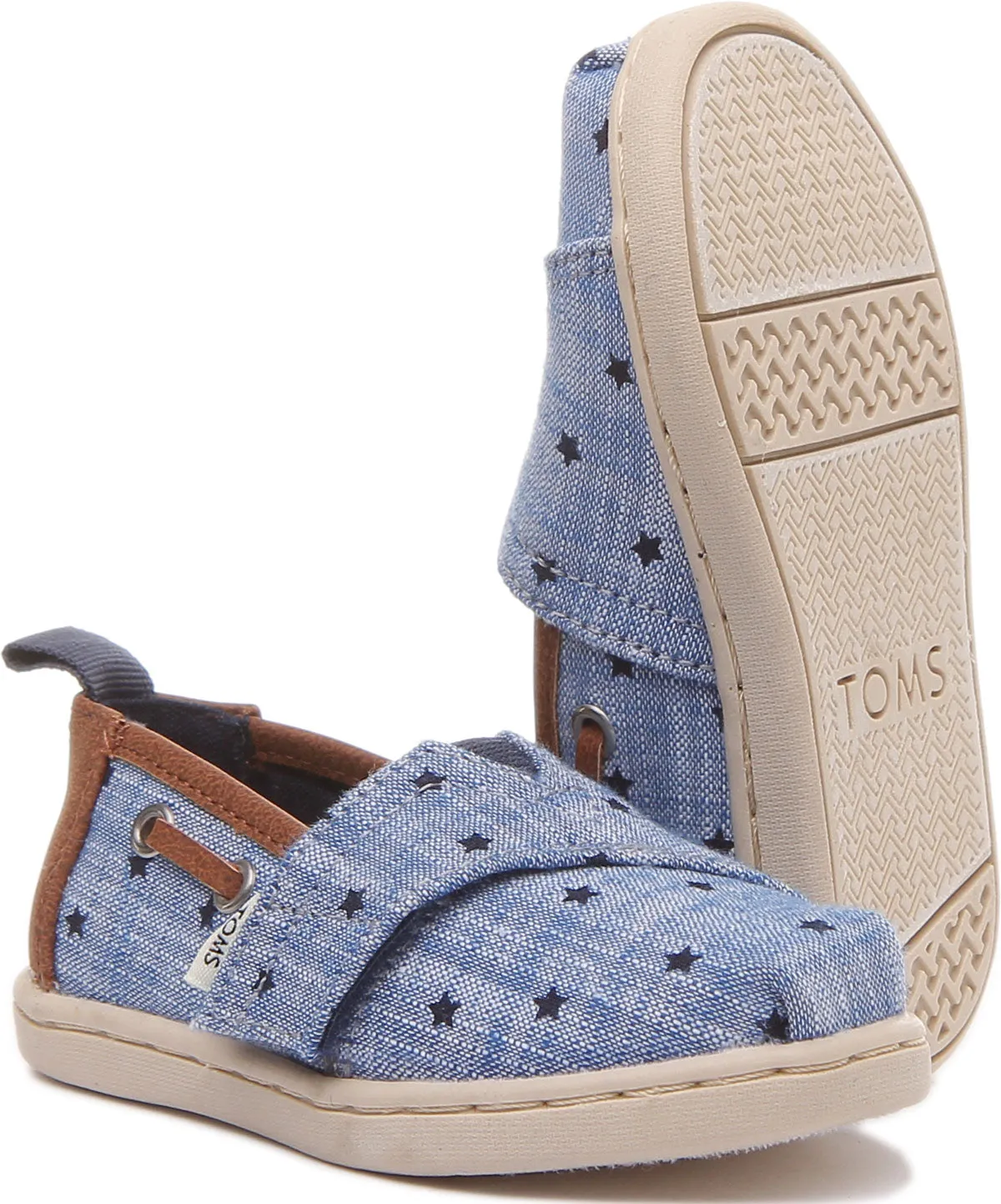 Toms Alpargata in Navy Stars Print For Infants