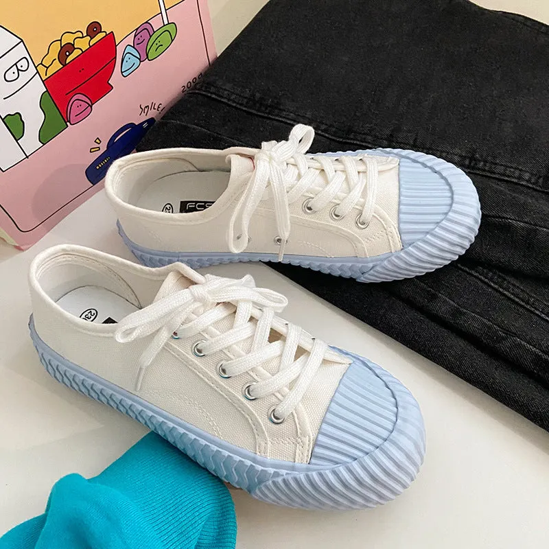 Unique Creative Women's Salt Blue Biscuit Canvas Shoes