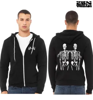 Unisex SKELETON Friends Cozy Fleece Full Zip Hoody hooded Sweatshirt (More Colors) Bella Canvas 3739