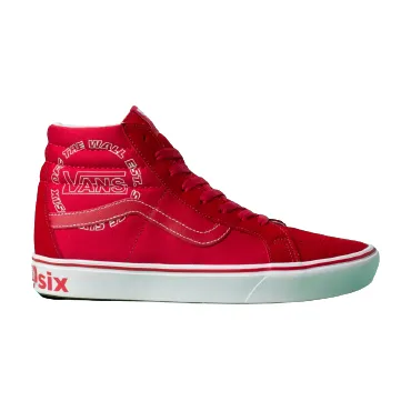 Vans Unisex Distort Comfycush Sk8 Hi Reissue Shoes - Racing Red / True White