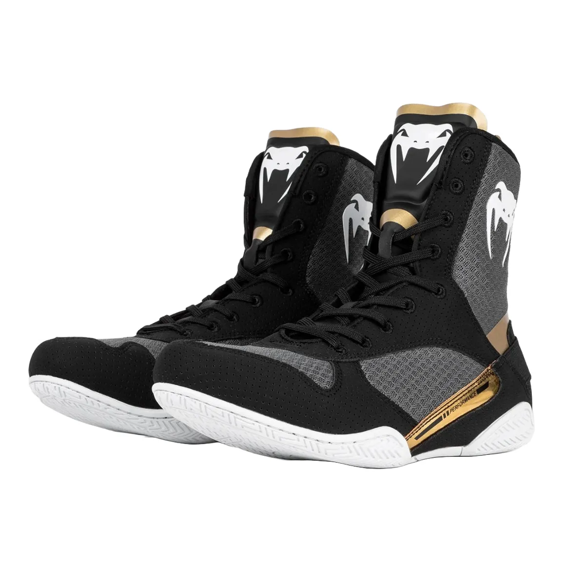 Venum Elite Boxing Shoes Black/White/Gold