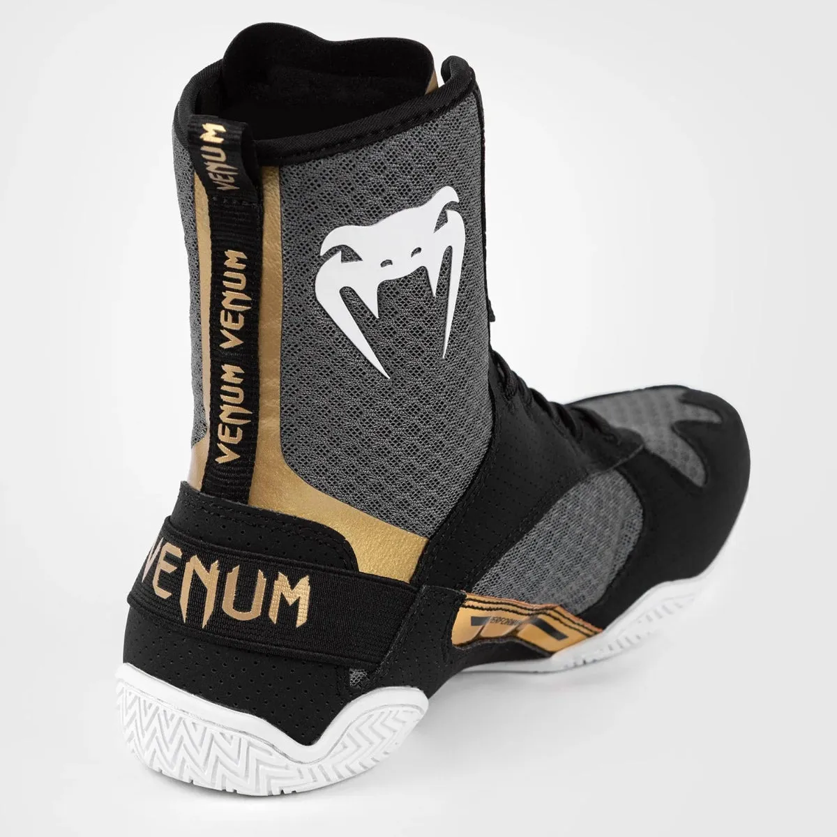 Venum Elite Boxing Shoes Black/White/Gold