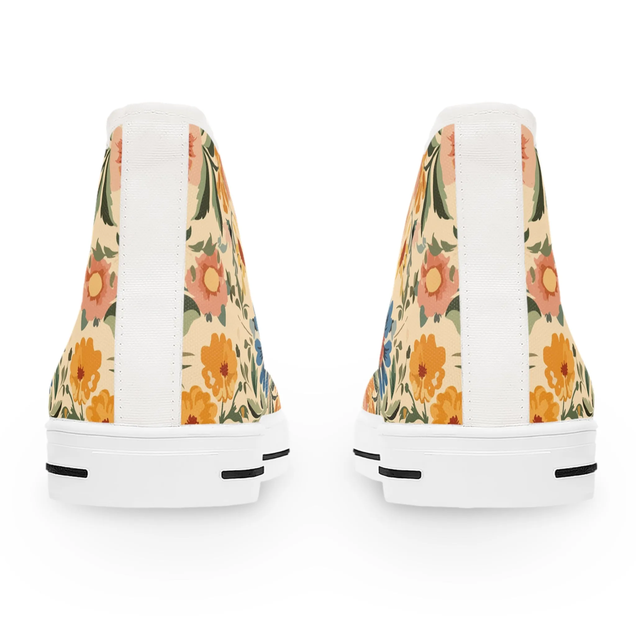 Vintage Floral Garden Women's High Top Sneakers