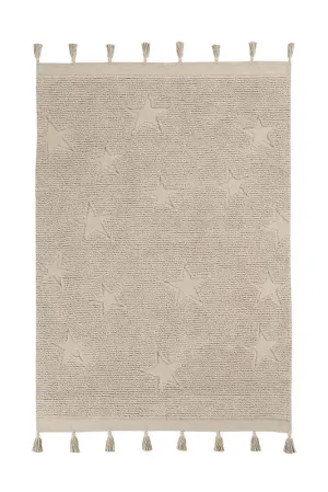 WASHABLE AREA RUG HIPPY STARS NATURAL