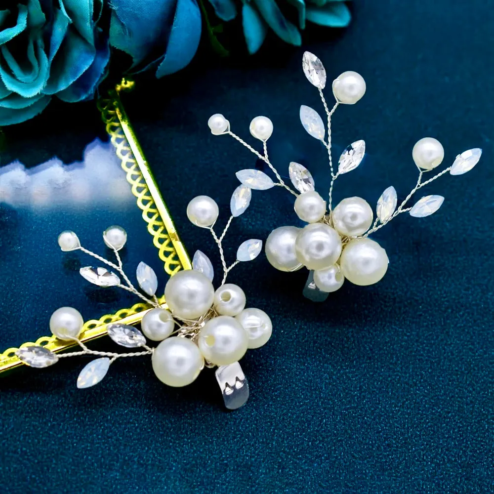 Wedding Accessories - Opal and Pearl Bridal Shoe Clips - Available in Silver and Gold