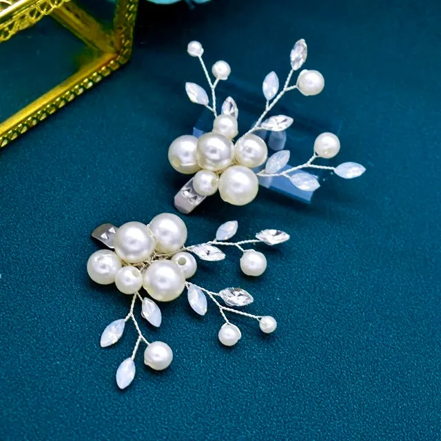 Wedding Accessories - Opal and Pearl Bridal Shoe Clips - Available in Silver and Gold