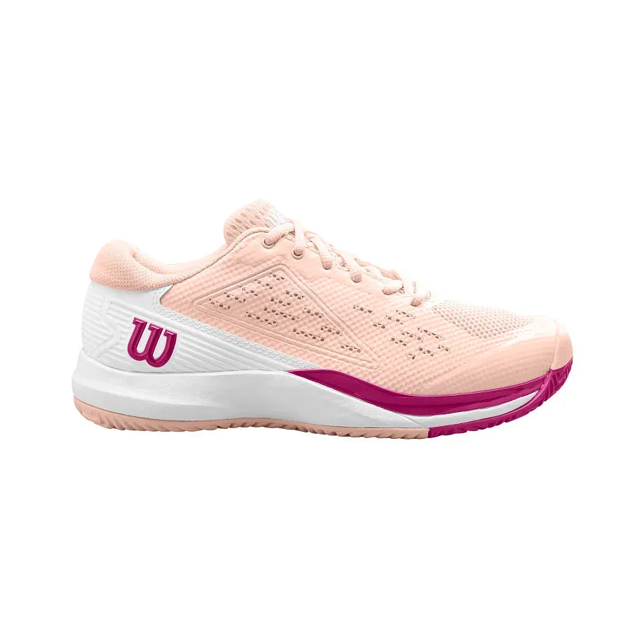 Wilson Rush Pro Ace Scallop Women & Kids Pink White Tennis & Padel Shoes [WS]