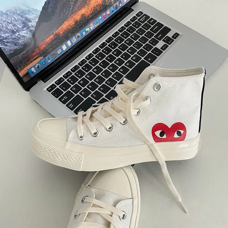 Women's Classic Retro Replica Love High Top Canvas Shoes