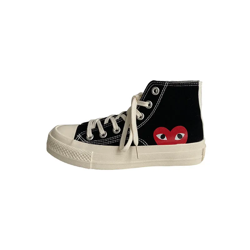 Women's Classic Retro Replica Love High Top Canvas Shoes