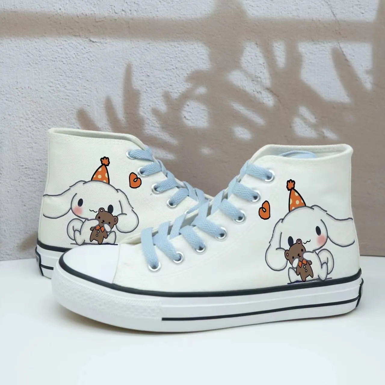 Womens Cute Kawaii Dog Student High Top Canvas