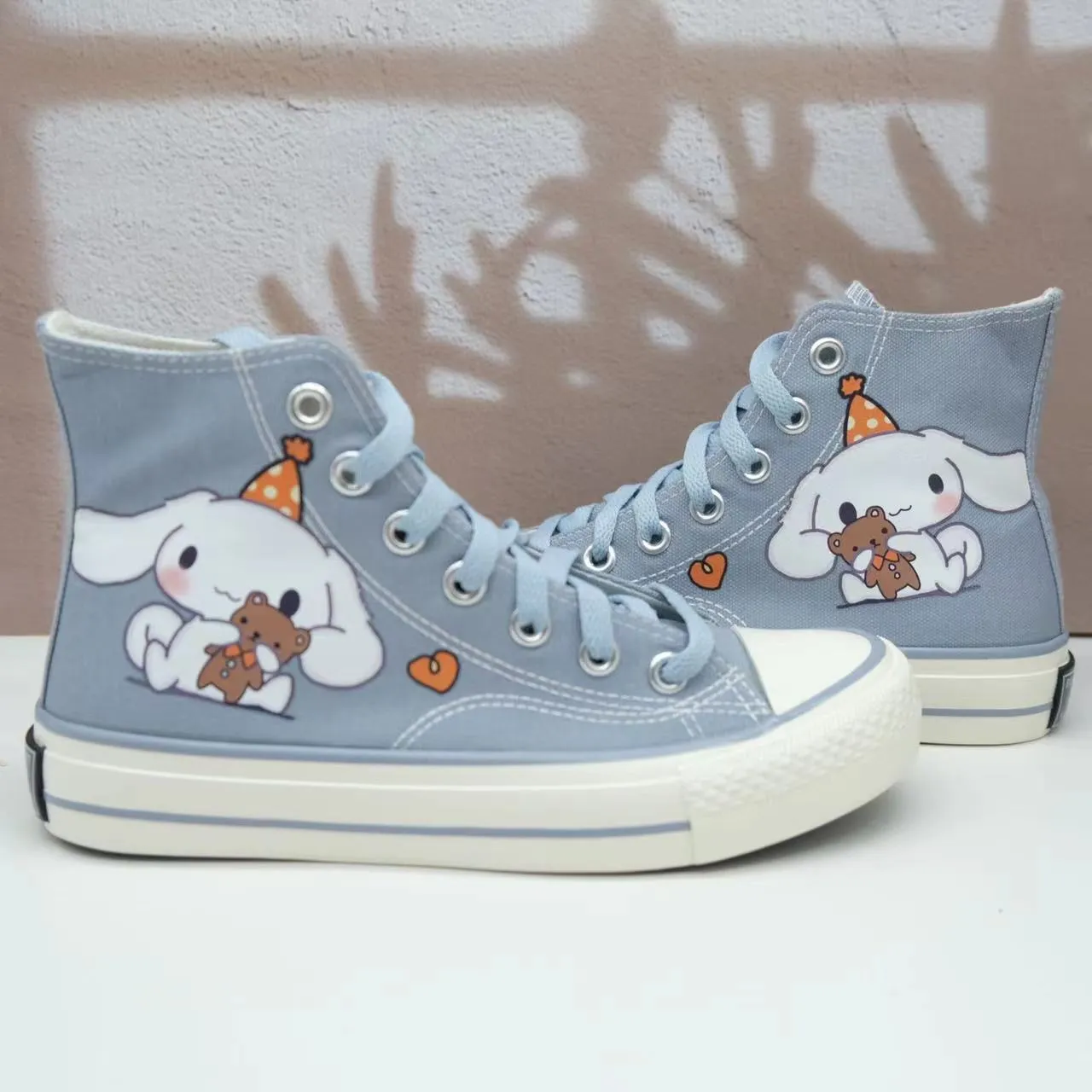 Womens Cute Kawaii Dog Student High Top Canvas