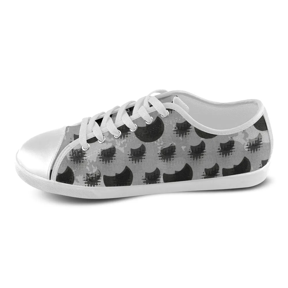 Women's Polka Print Canvas Low Top Shoes